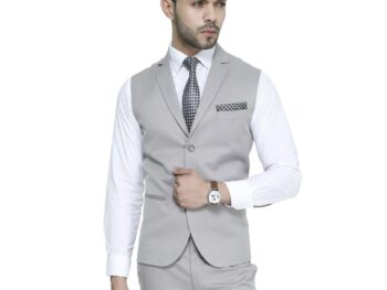 MANQ Mens Single Breast Three Button Slim Fit FormalParty Waist
