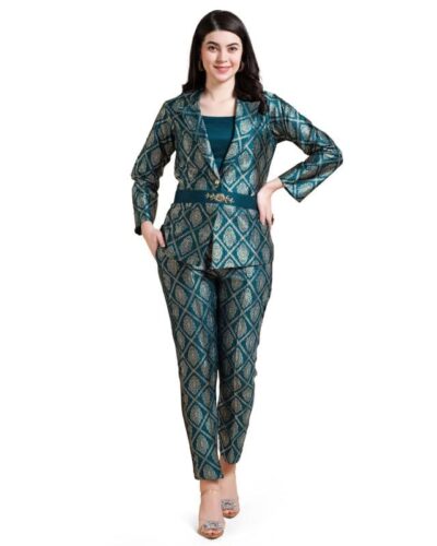 MOJILAA Womens Jacquard Ethnic Motifs Brocade Woven Design Festive