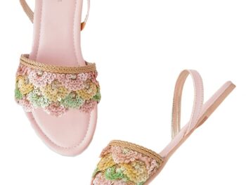 Marc Loire Womens Embroidered and Embellished Flat Fashion Sandals