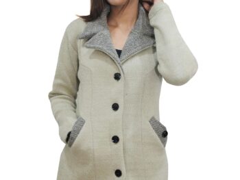Matelco Womens Woollen Collared Coat Cardigan