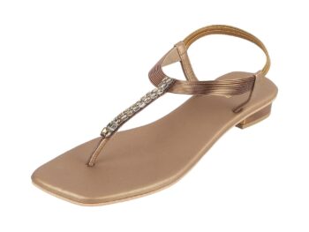 Mochi Women Synthetic Flat Beaded Fashion Sandal