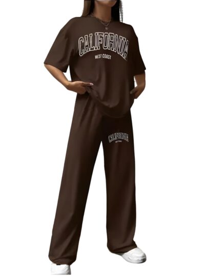 My Swag Women Casual T Shirt Trouser Co Ords Set Half