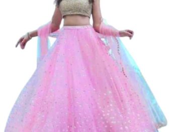 NPLASH FASHION Salmon Pink and Red Zardosi styel Lehenga Set