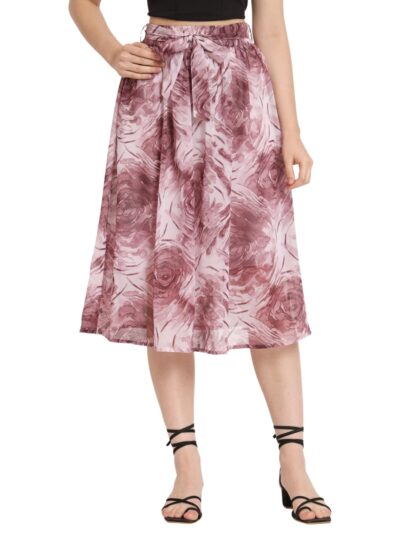NUEVOSDAMAS Women Floral Printed Midi Skirt