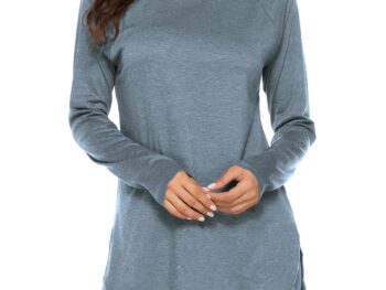 Newchoice Womens Casual Batwing Long Sleeve T Shirt Round Neck