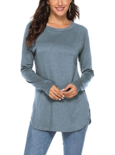 Newchoice Womens Casual Batwing Long Sleeve T Shirt Round Neck