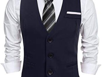 OORA Mens Poly Viscose V Shape Tuxedo Style Waistcoat