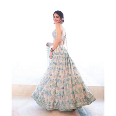 Omkar Texs Blue color Bridal Lehenga Choli Set for women