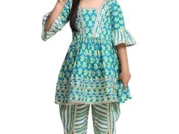 PAVITRA Georgia Kids Kurta and Salwar Suit Set with Sharara