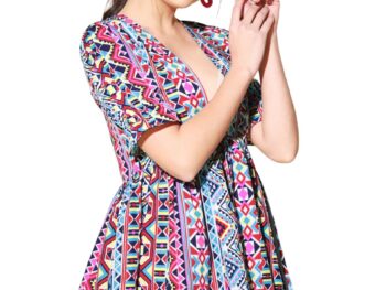 PREYSI FASHIONS Womens Geometric Printed V Neck Shrug Ethnic Jacket