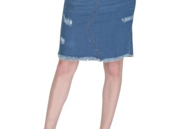 PepTrends Womens Straight Fit Mid Rise Above Knee Length Distressed