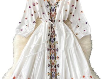 ROYALICA Western Dress Rayon Color Block Half Button Front