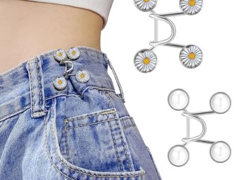 SANNIDHI® 48 Pairs Adjustable Waist Buckle for Pants Instant Jeans