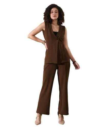 SIRIL Womens Co ord Set Lycra Top and Trouser Pant Set