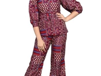 SKY FLY GirlsWomen Printed 34 sleeves co ords set 107