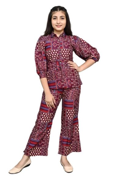 SKY FLY GirlsWomen Printed 34 sleeves co ords set 107
