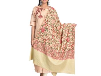 SWI WITH LABEL Womens Kashmiri Wool Blended Shawl Embroidered by