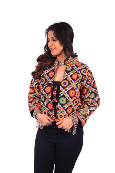 Sclout Navratri Special Tradiotional Pure Cotton Embroidered Mirror Work Blouse