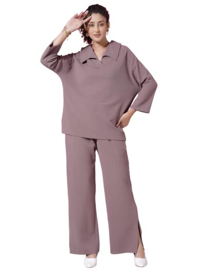 Selvia Womens Co ords SetLycra Oversized Top Trouser SetCasual Co ords