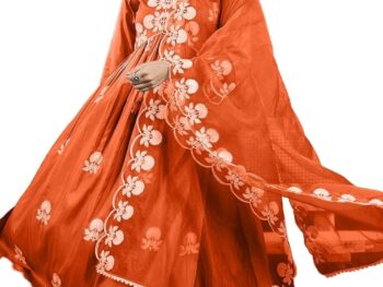 SheWill Womens Lavender Silk Blend Chain Work Embroidered Kurta with