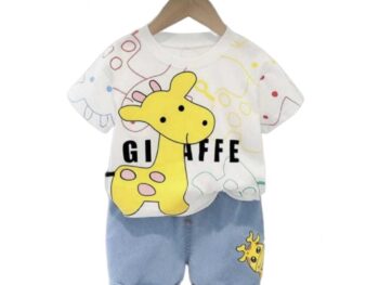 Shree Shyam Textile Giraffe Print Denim Half Co ord Sets for