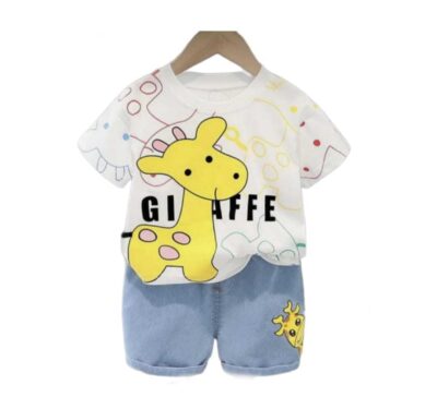 Shree Shyam Textile Giraffe Print Denim Half Co ord Sets for