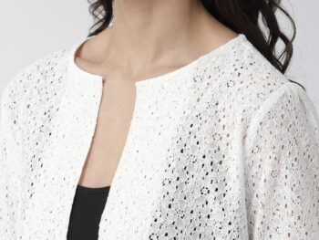 Style Quotient Women Self Design Floral lace Regular Open Front