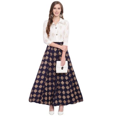Stylum Womens Self Woven Striped Cotton Blend Straight Kurta Pant