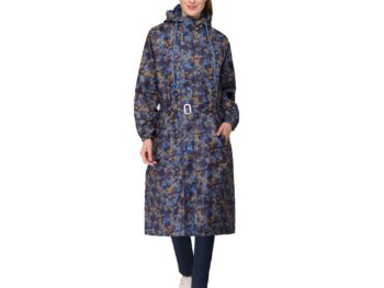 THE CLOWNFISH Women Poly Silk Waterproof Self Design Knee Length