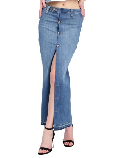 The Walk Store X Fruglysta Button Down Denim Skirt