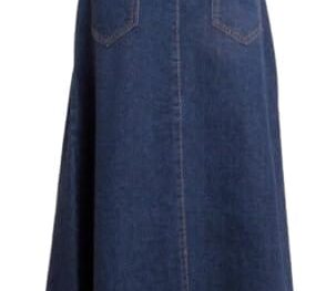 Tripursundari Fashion Navy Blue Side Back Pocket Buttoned A Line