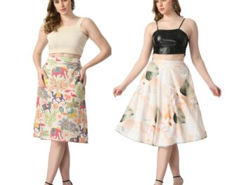 VAGISHA Office Wear Printed A line Middi Skirt for GirlsWomensLadies Combo