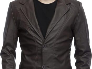 WOLVER Leather Blazer for Men Leather Mens Blazer