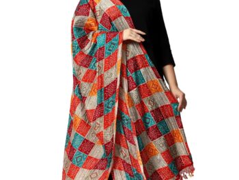 Weavers Villa Womens Cotton Printed Dupatta Chunni Multi 225 Mtrs
