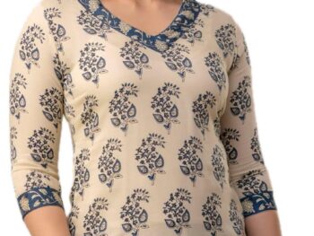Women Rayon Printed Straight Short Kurti Shirt Top for