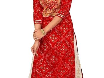 Women Rayon Straight Golden Foil Printed Kurta with Palazzo