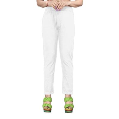 Womens High Waist Cotton Lycra Pants Slim Fit Stretchable