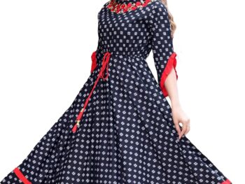 Yash Gallery WomenS Cotton Ikat Printed Flared Dress for Women