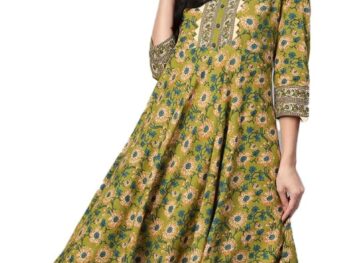 Yash Gallery Womens Cotton Floral Printed Anarkali Kurta for Women