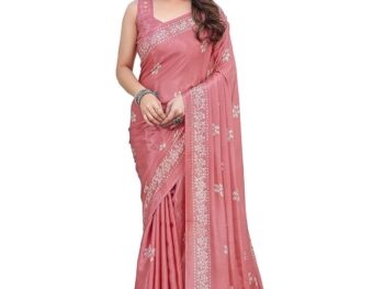 Yashika Womens Elegant Chiffon Saree with Blouse Material Embrace