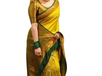 Yashika Womens Fancy Banarasi Kanjivaram Art Silk Saree with Blouse