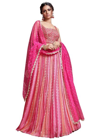 Zeel Clothing Womens Silk Embroidered Semi Stitched Lehenga Choli for Women