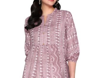 itshe Floral Print Cotton Short Kurti Top for Womens