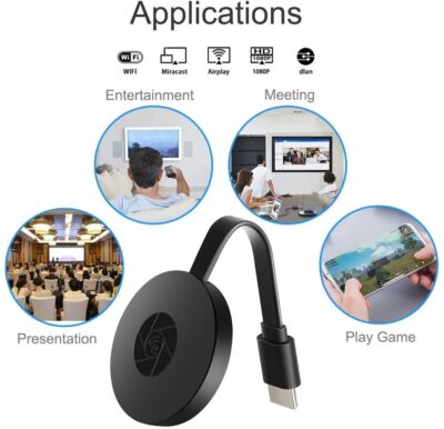 HSI 4k HDMI Cromecast WiFi Wireless Display Dongle | DLNA Wireless HDMI Screen Mirroring WiFi Adaptor, LED/TV/LCD/Projector Receiver Device Easy Sharing Wireless Streaming Compatible Phone/Android - Image 4