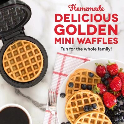 TAZLYN Mini Waffle Maker Machine 3 In 1 For Home Kitchen Appliances For Home Kitchen Items Gift Non-Stick Surfaces4 Inch,Perfect For Breakfast,Dessert,Sandwich,Pan Cakes,Paninis/Other Snacks,Beige - Image 3