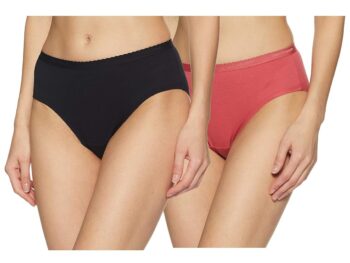 Van Heusen Women's Cotton Solid And Slub Hipster Briefs - Pack Of 2