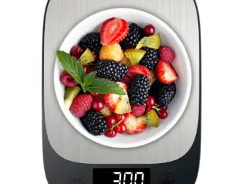 HealthSense Weight Machine for Kitchen, Kitchen Food Weighing Scale for Health Fitness, Home Baking & Cooking with SS Platform, Touch Button, Tare Function & 1 Year Warranty – Chef-Mate KS70