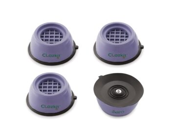 Clazkit Multi-Purpose Heavy Duty Stand Home Appliance Refrigerator/Washing Machine/Furniture/Fridge Stand, Round, Blue (Pack of 4)