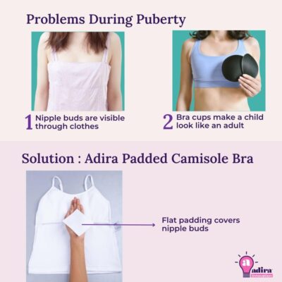 Adira | Camisole for Girls 13-14 Years | Flat Padded Innerwear Vest | Cami for Puberty | Overs Nipples & Gives Confidence at School | Soft, Stretchy Cotton | Pack of 2 - Image 8