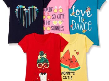 T2F Girl's Solid Regular Fit T-Shirt